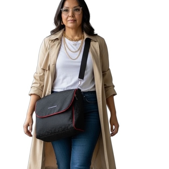 Petunia Pickle Bottom Black Jacquard Diaper Bag Messenger Bag - Picture 2 of 10